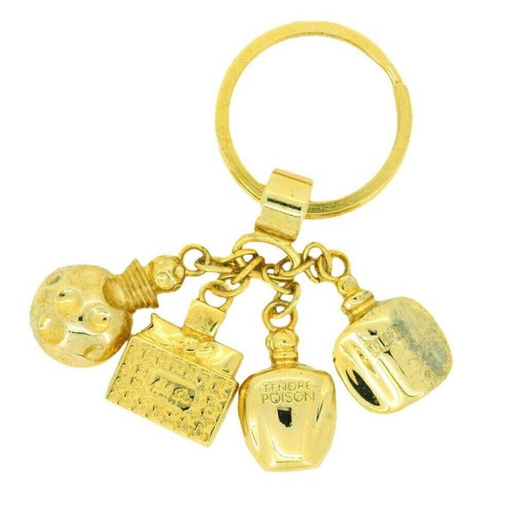 Authentic Dior Key Ring Puffy Motif Gold Plated - Picture 1 of 7